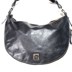 Vintage Y2K Original Dooney  Bourke Oversized Luna Slouch Black Leather Hobo Bag